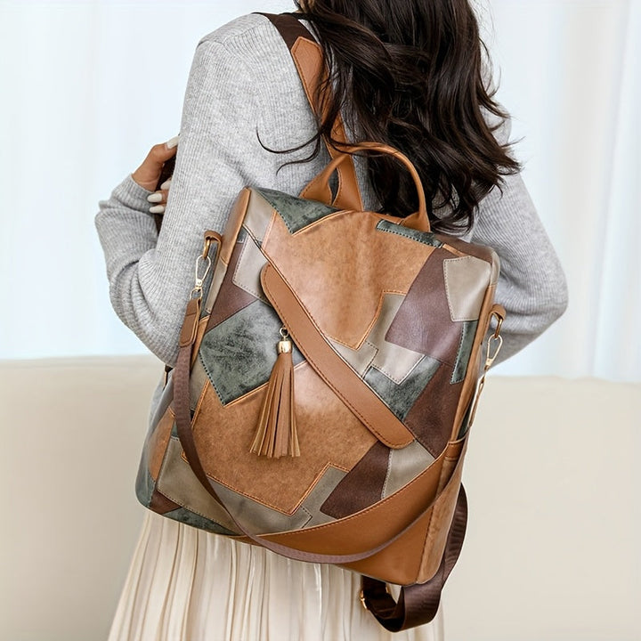 Checkered Anti-Theft Backpack with Multiple Pockets 7