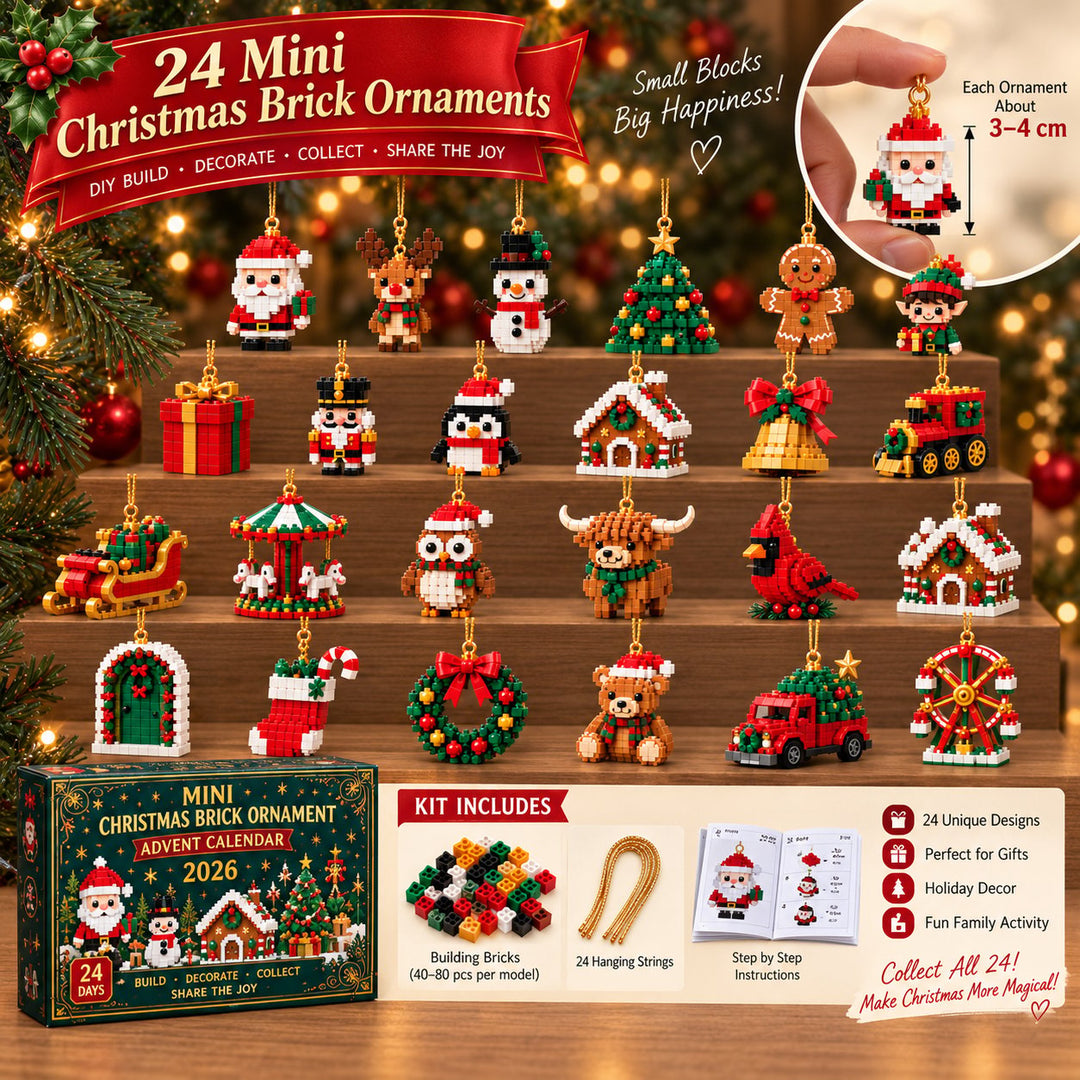 Mini Brick Advent Calendar with 24 Christmas Building Sets to Build & Hang 5