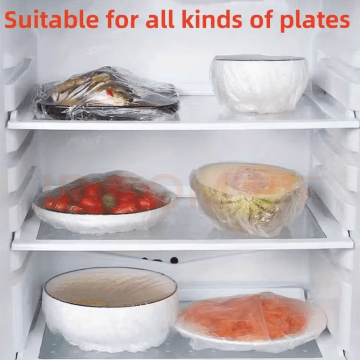 1000 Elastic Disposable Food Cover Caps, PE Bowl & Plate Covers 35 cm 7