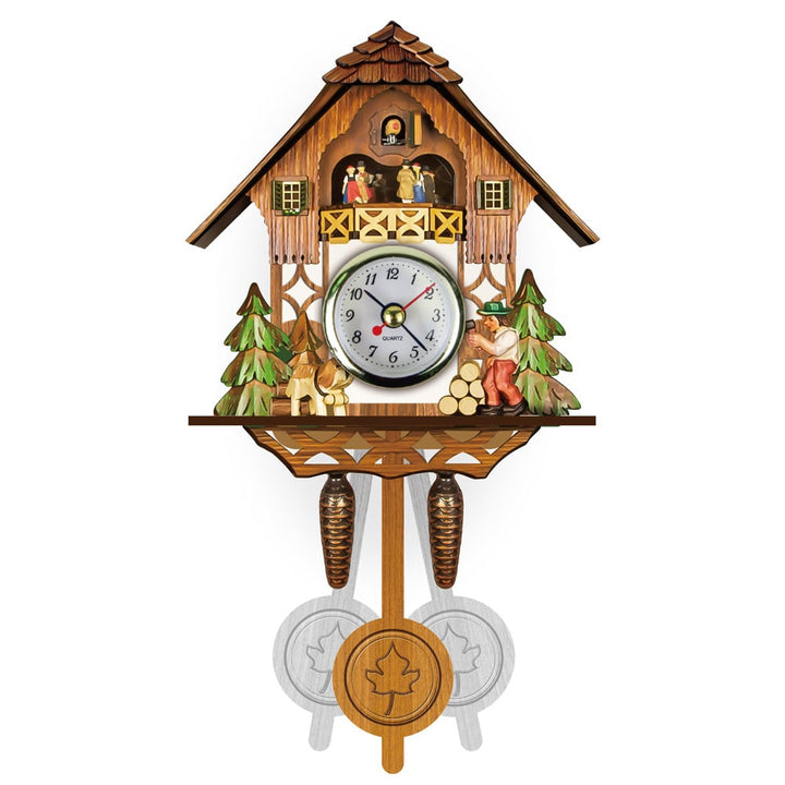 Traditional Wooden Cuckoo Clock in Chalet Design with Music, Pendulum and Night Shutoff 3