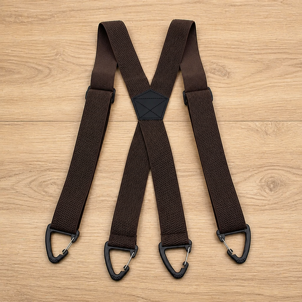 Men's Heavy-Duty Elastic Suspenders, 1.5 Inch Wide with Metal Clips, X or Y Back 18