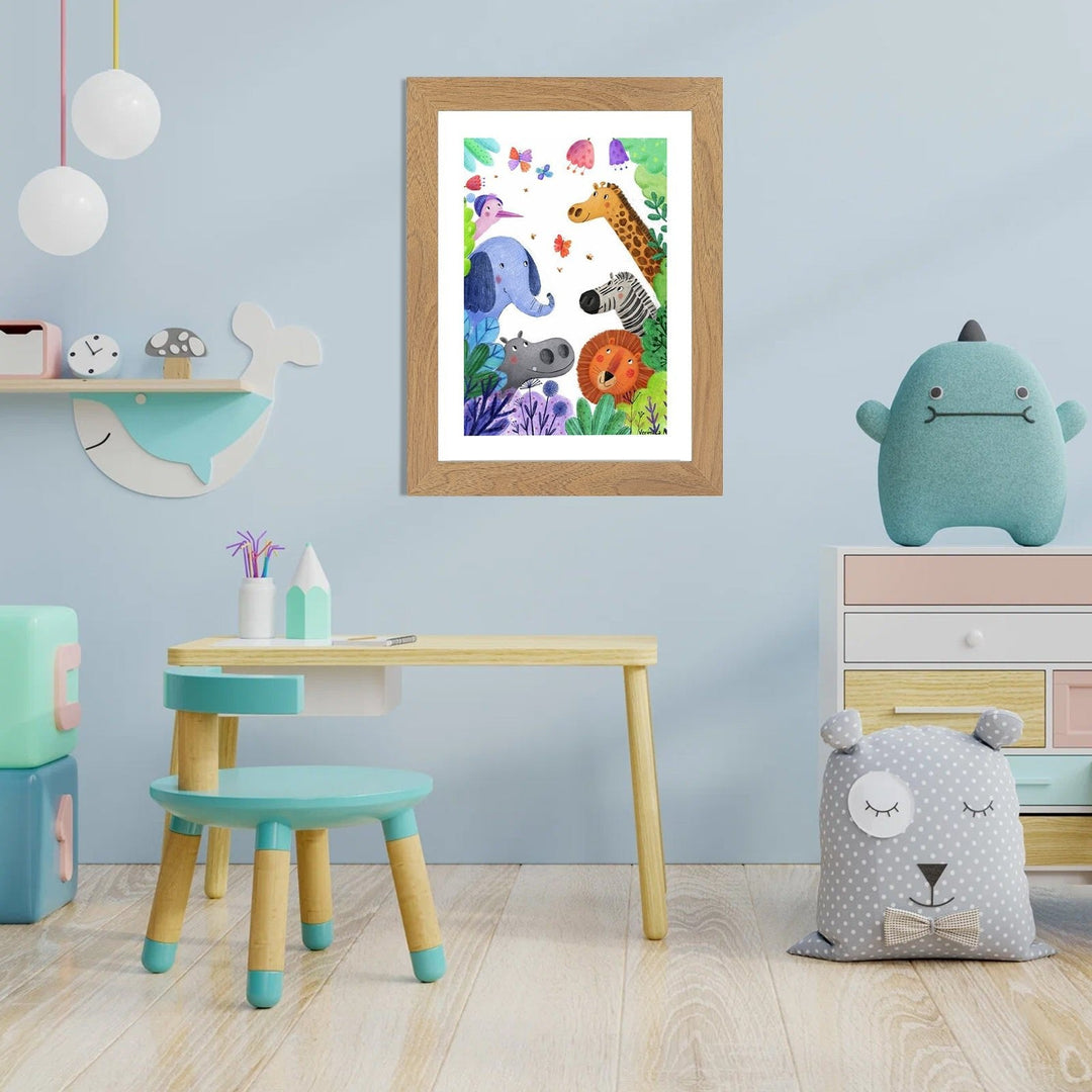 Kids Art Frame with Hinged Opening for A4 Drawings, Holds Up to 150 Pieces, MDF and Tempered Glass 14