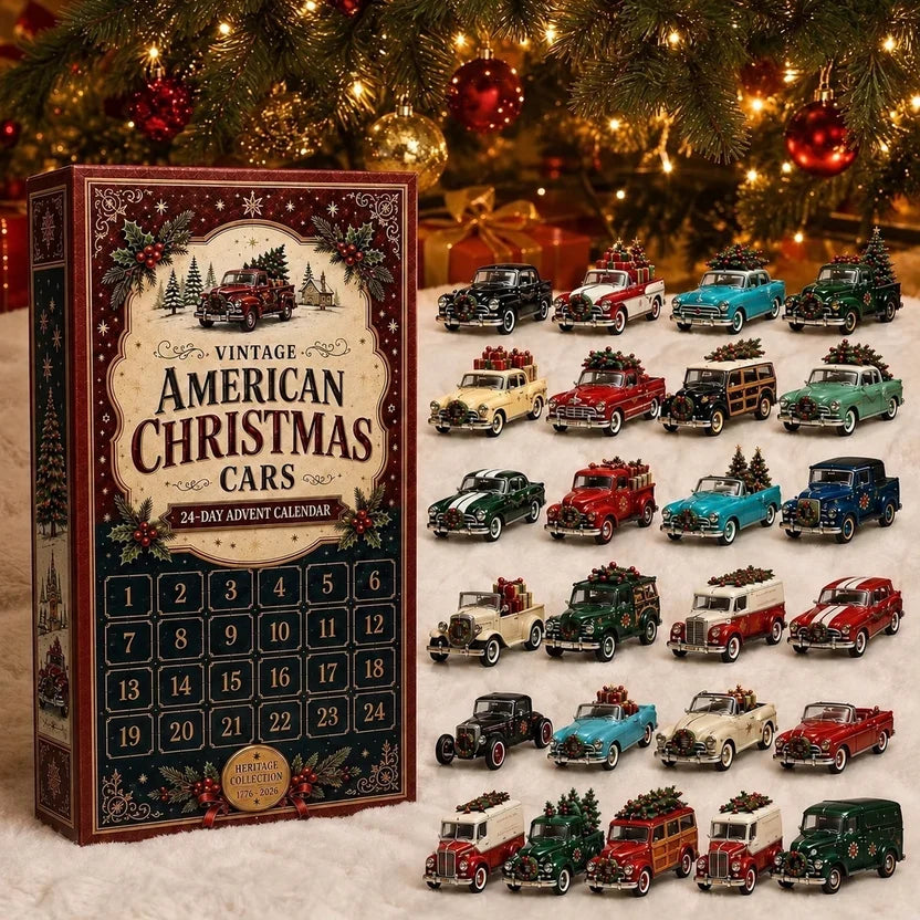 Classic Cars and Motorcycle Advent Calendar with 24 Miniature Vehicles 9