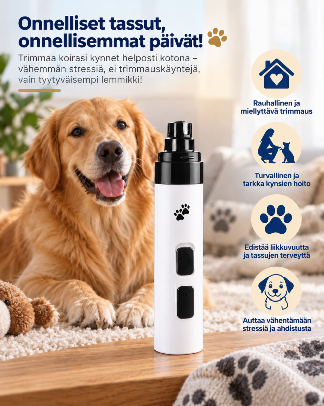 Quiet Pet Nail Grinder with 3 Diamond Grinding Heads 5