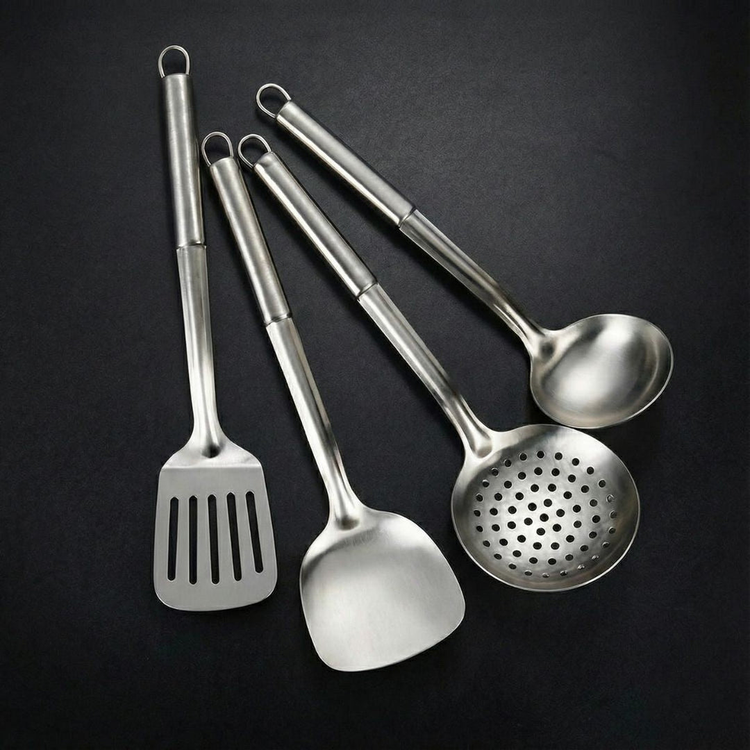 Hand-Hammered Titanium Family Set: 4 Pans & Utensils 7