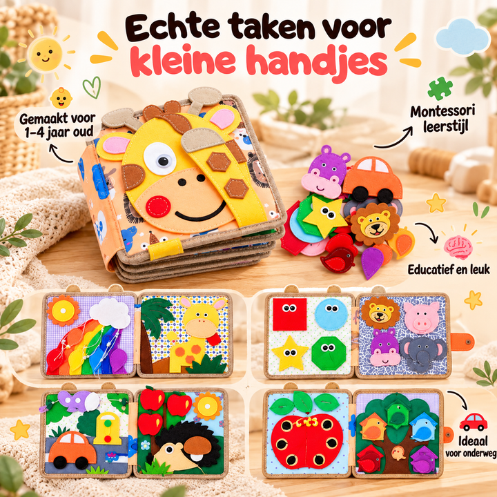Montessori Felt Busy Board Activity Book for Toddlers, Travel Size 3