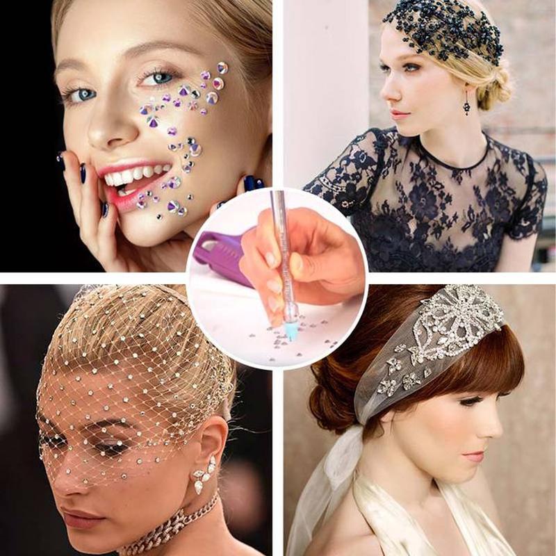 Rhinestone Applicator Pen for Crafts and Nail Art, Holds 70 Gems 7