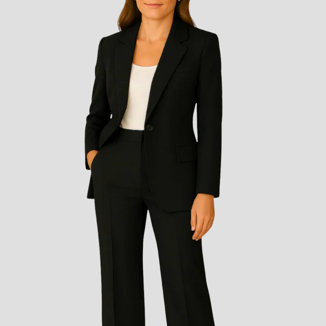 Women's Two-Piece Suit with Long Blazer and Matching Pants 6