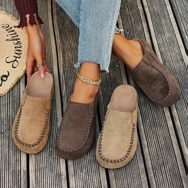 Leather Slip-On Orthopedic Sandals with Soft Suede-Like Upper and Flat Sole 7