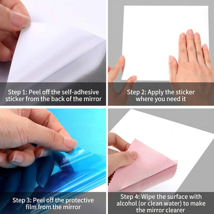 Self-Adhesive Flexible Shatterproof Wall Mirror, Cuttable PET Mirror Film 9