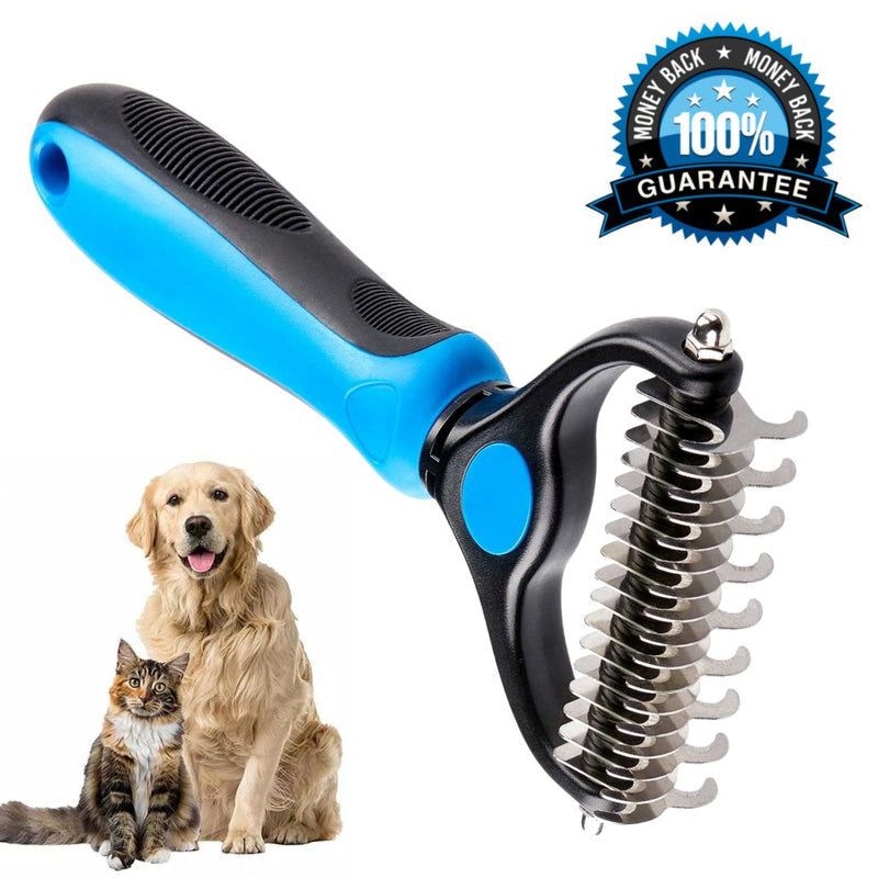 2-in-1 Pet Grooming Rake for Detangling and Deshedding, Dogs and Cats 4