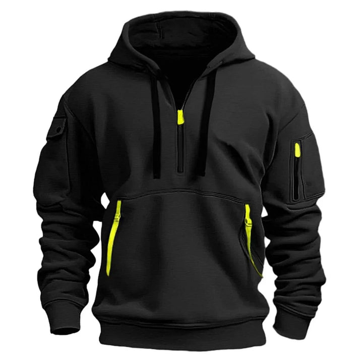 Sporty Half-Zip Hoodie with Zip Pockets 2
