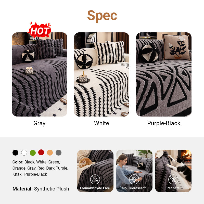 Plush Non-Slip Couch Cover, Soft Stretch Sofa Slipcover 8
