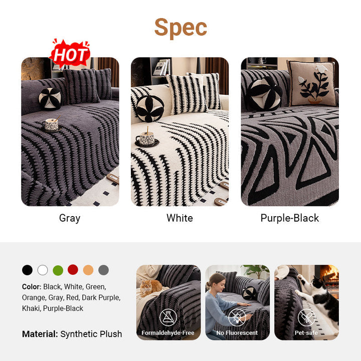 Plush Non-Slip Couch Cover, Soft Stretch Sofa Slipcover 8