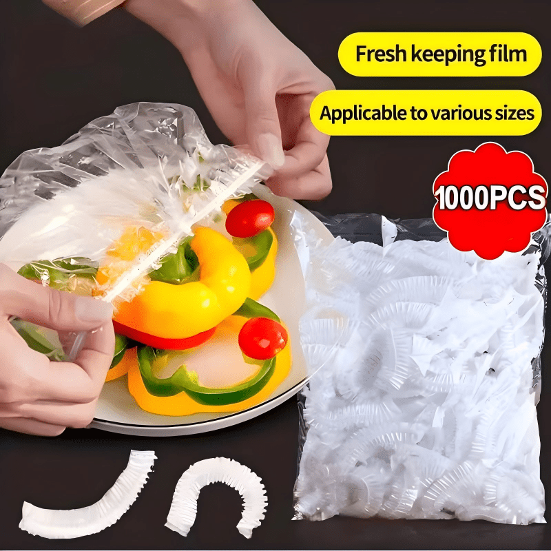 1000 Elastic Disposable Food Cover Caps, PE Bowl & Plate Covers 35 cm 10