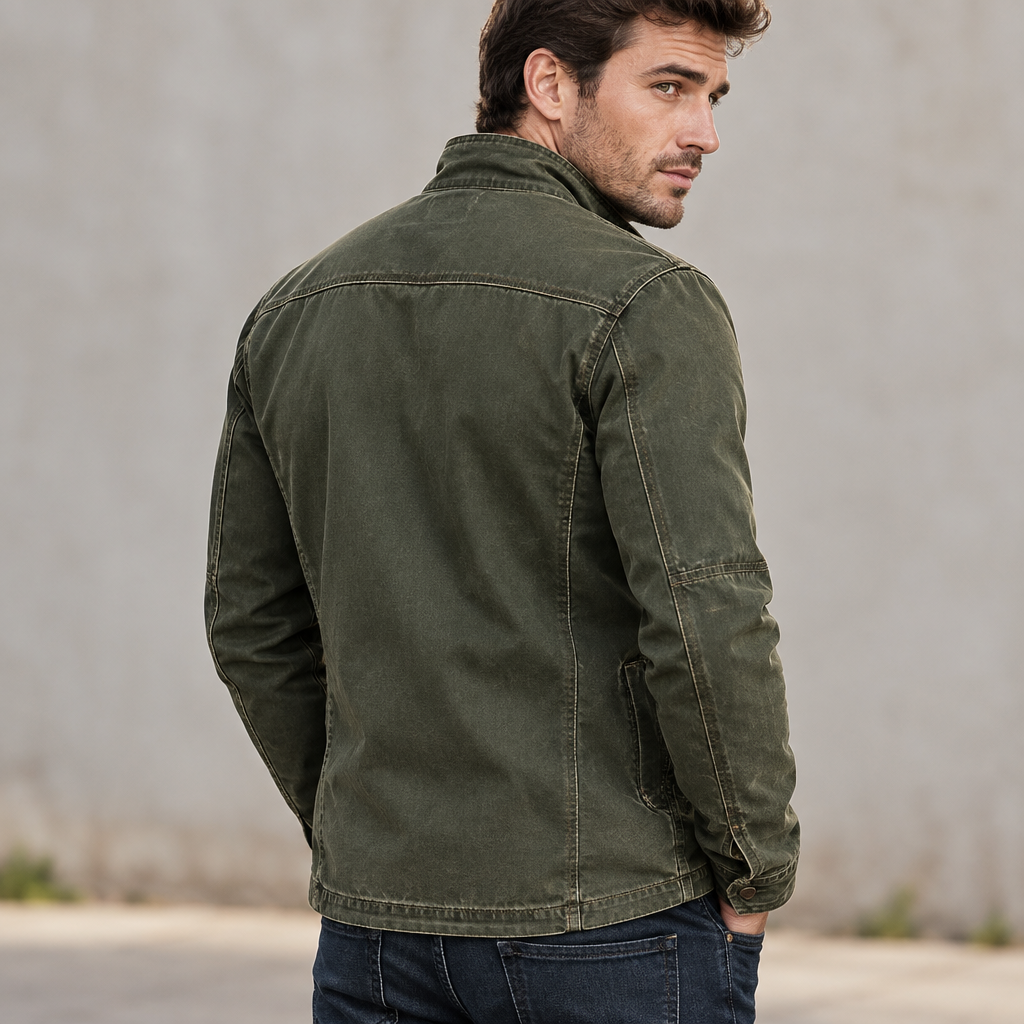 Kylian Vintage Cotton Zip Jacket for Men