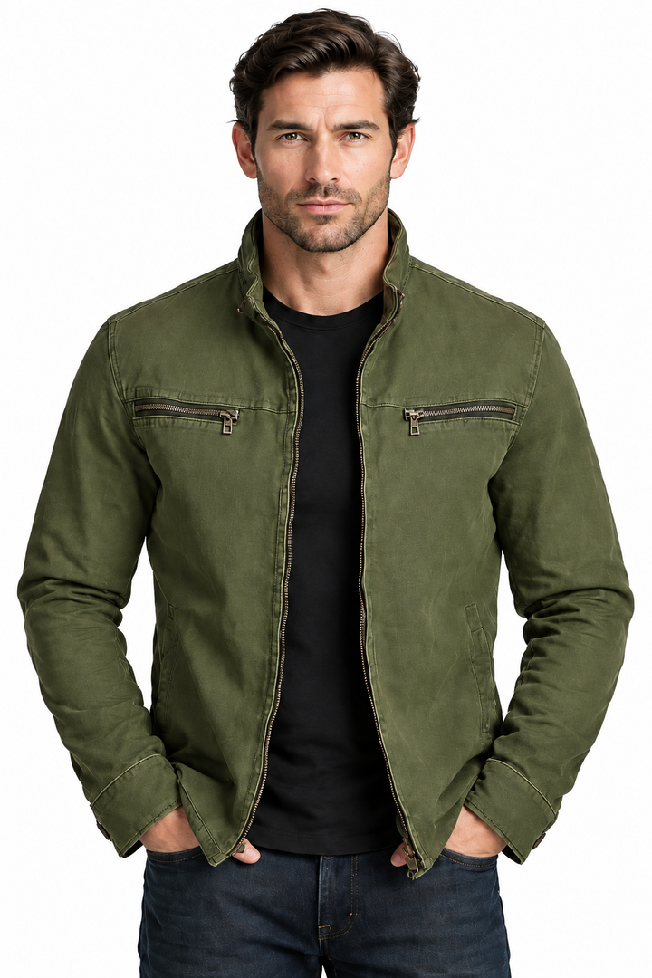 Kylian Men's Washed Cotton Casual Jacket