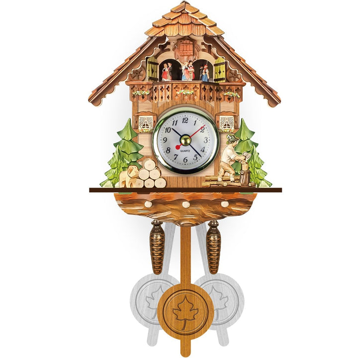 Traditional Wooden Cuckoo Clock in Chalet Design with Music, Pendulum and Night Shutoff 4