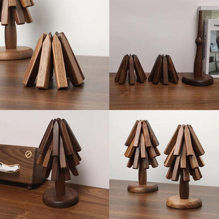 Black Walnut Wood Table Mat - Handcrafted Heat-Resistant Coaster 9