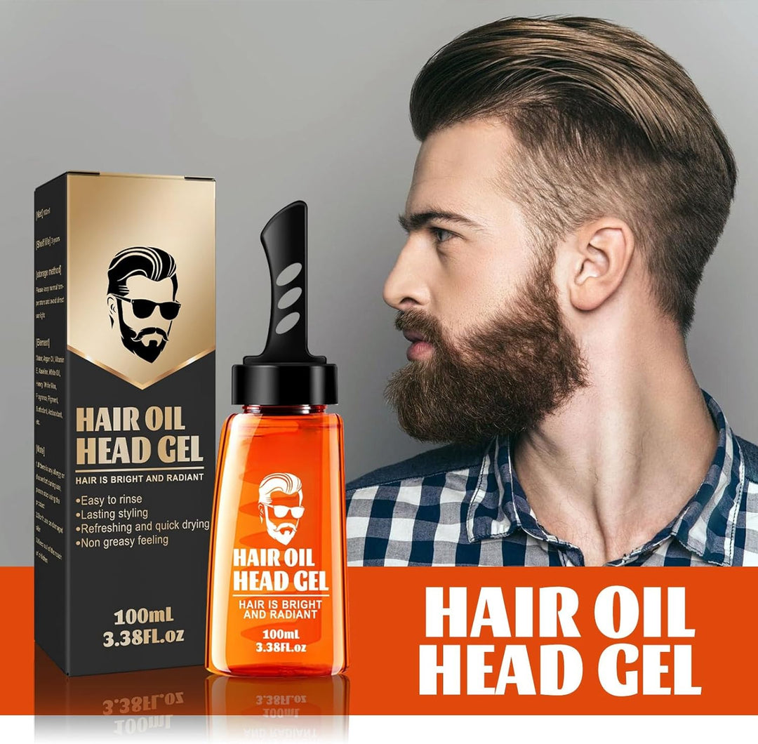 2-in-1 Men's Styling Gel with Built-In Comb, Light Non-Greasy Hold, 100ml 8