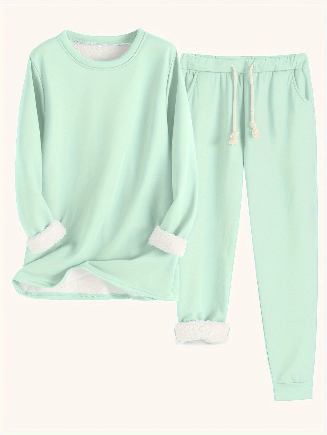 Women's Cozy Fleece-Lined Lounge Set, Super Soft Two-Piece Loungewear 10