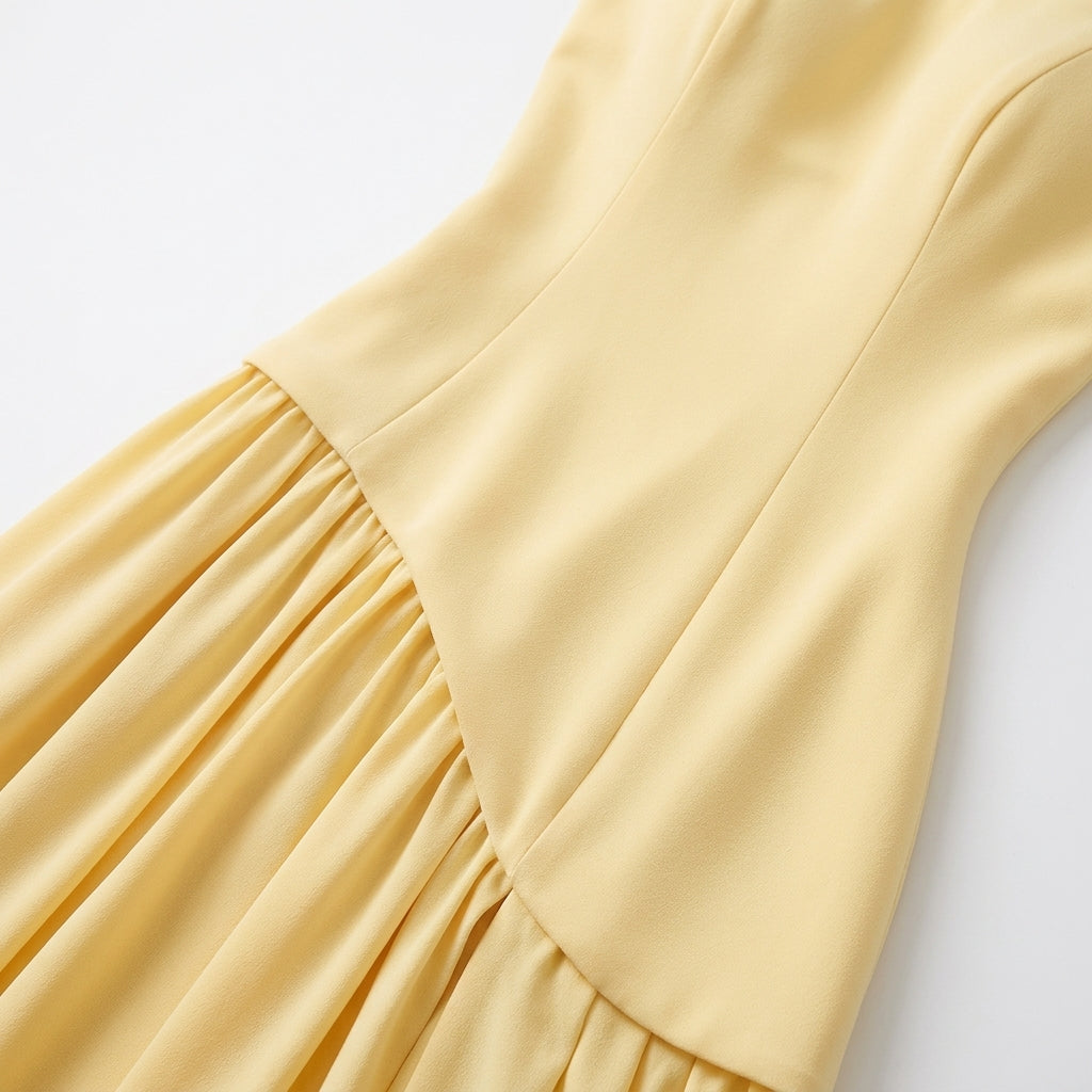 Strapless Formal Maxi Dress with Pleated Skirt & Thigh Slit 5