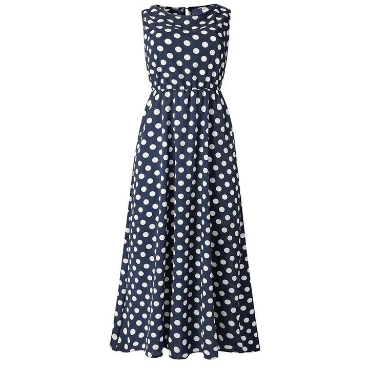 Sleeveless Polka Dot Dress with Defined Waist 6