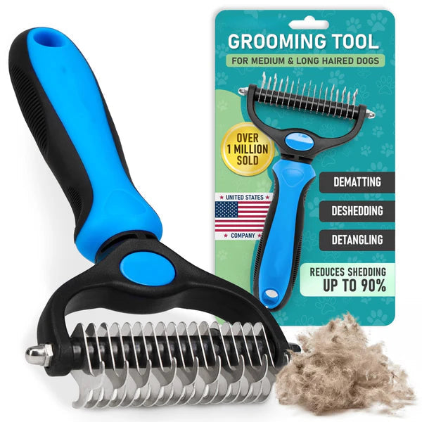 2-in-1 Pet Grooming Rake for Detangling and Deshedding, Dogs and Cats 11