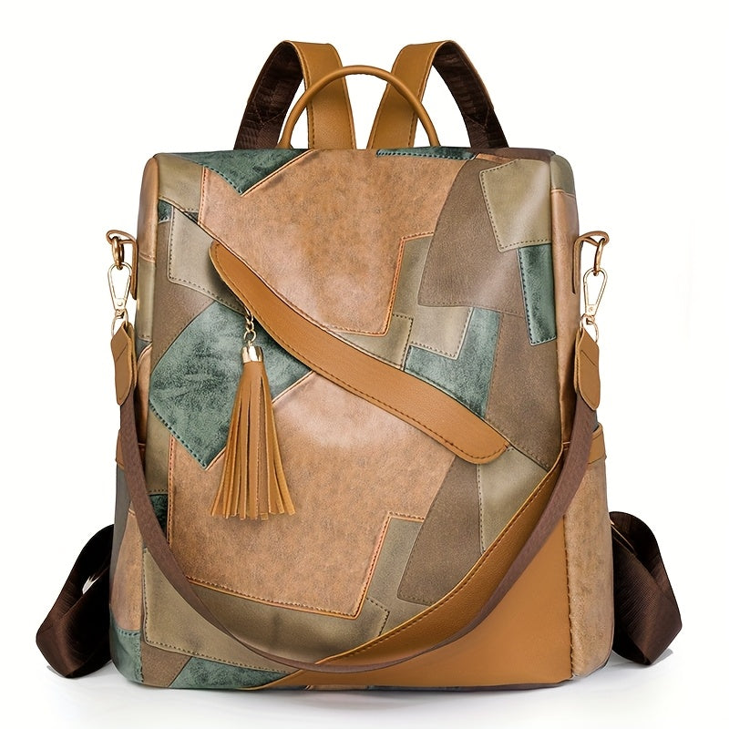 Checkered Anti-Theft Backpack with Multiple Pockets 12