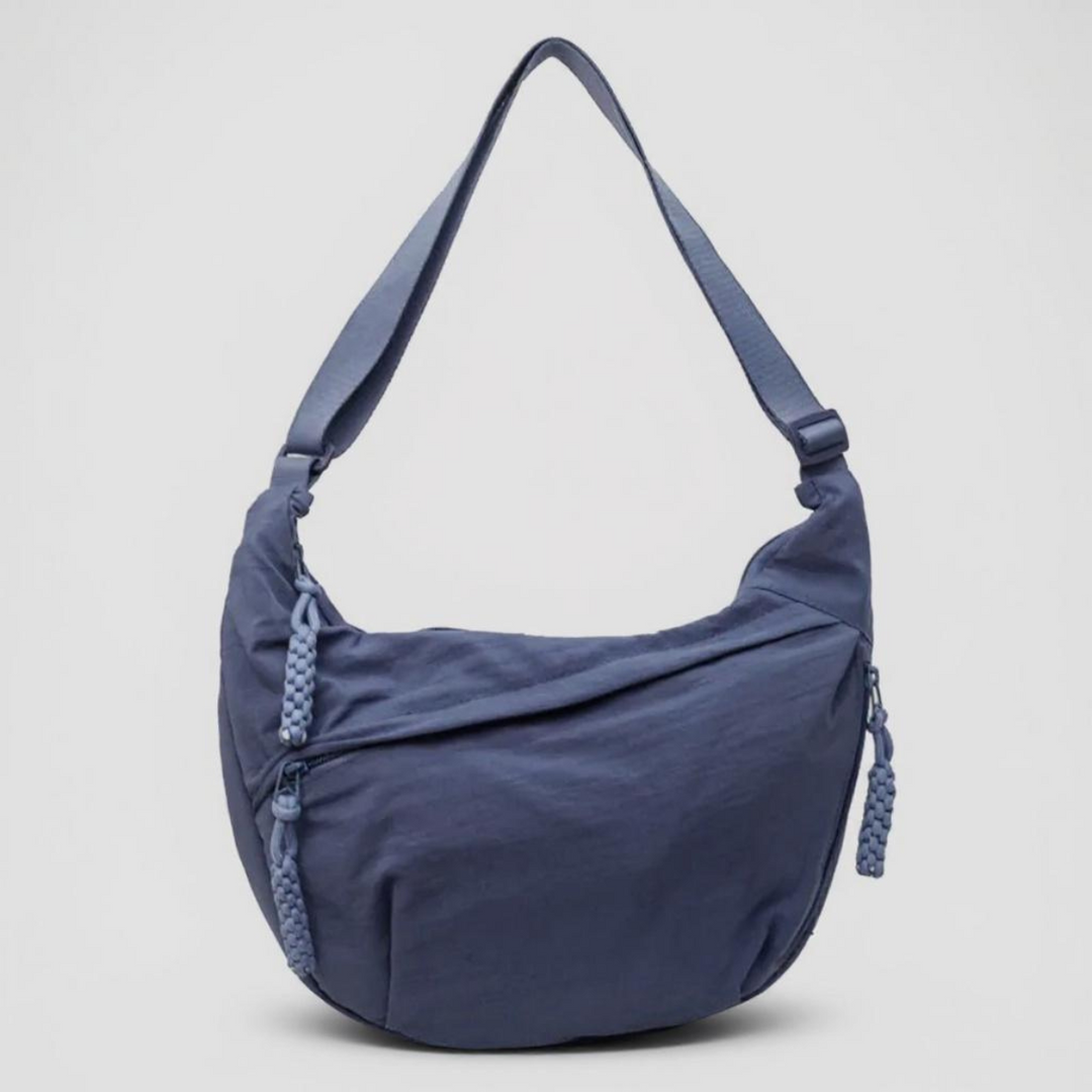 Blue Crescent Shoulder Bag with Adjustable Strap 1