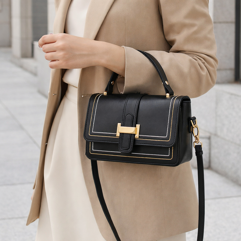 Structured Leather Shoulder Bag with Refined Silhouette 6