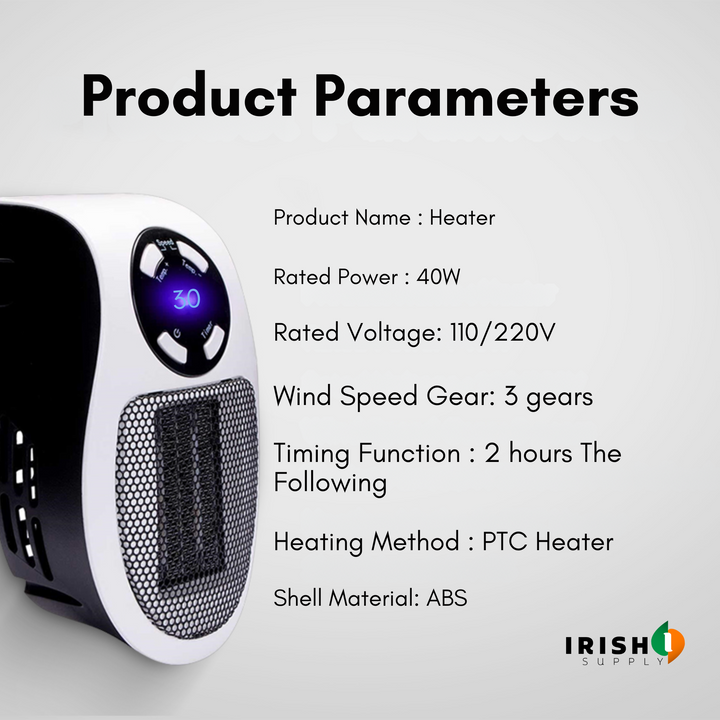 Compact Ceramic Space Heater with Remote, Quiet and Energy Efficient 8