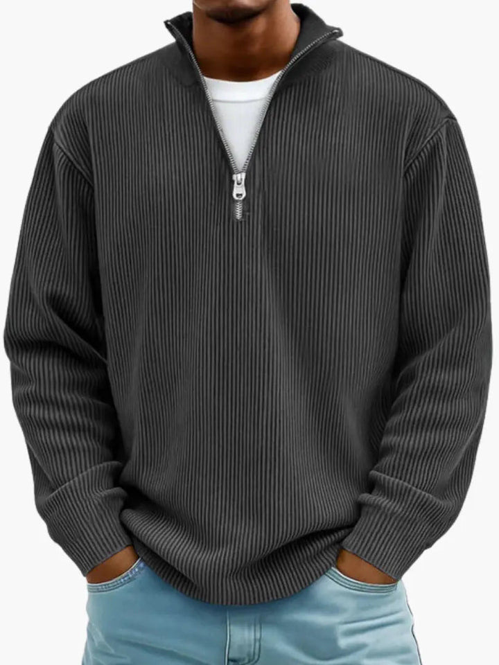 Quarter-Zip Knit Sweater with Relaxed Fit and Zip Collar 7