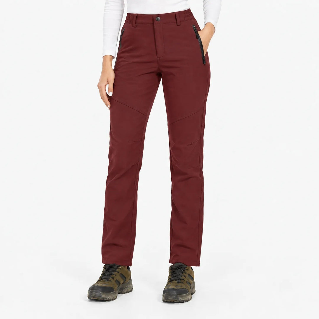 Women's Lined Thermal Softshell Pants with Fleece, Water-Repellent 4