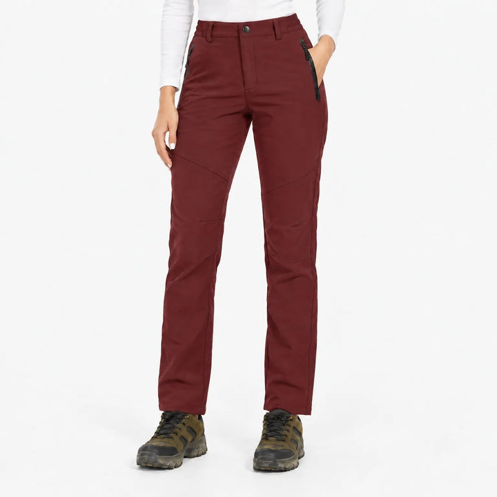 Women's Lined Thermal Softshell Pants with Fleece, Water-Repellent 4