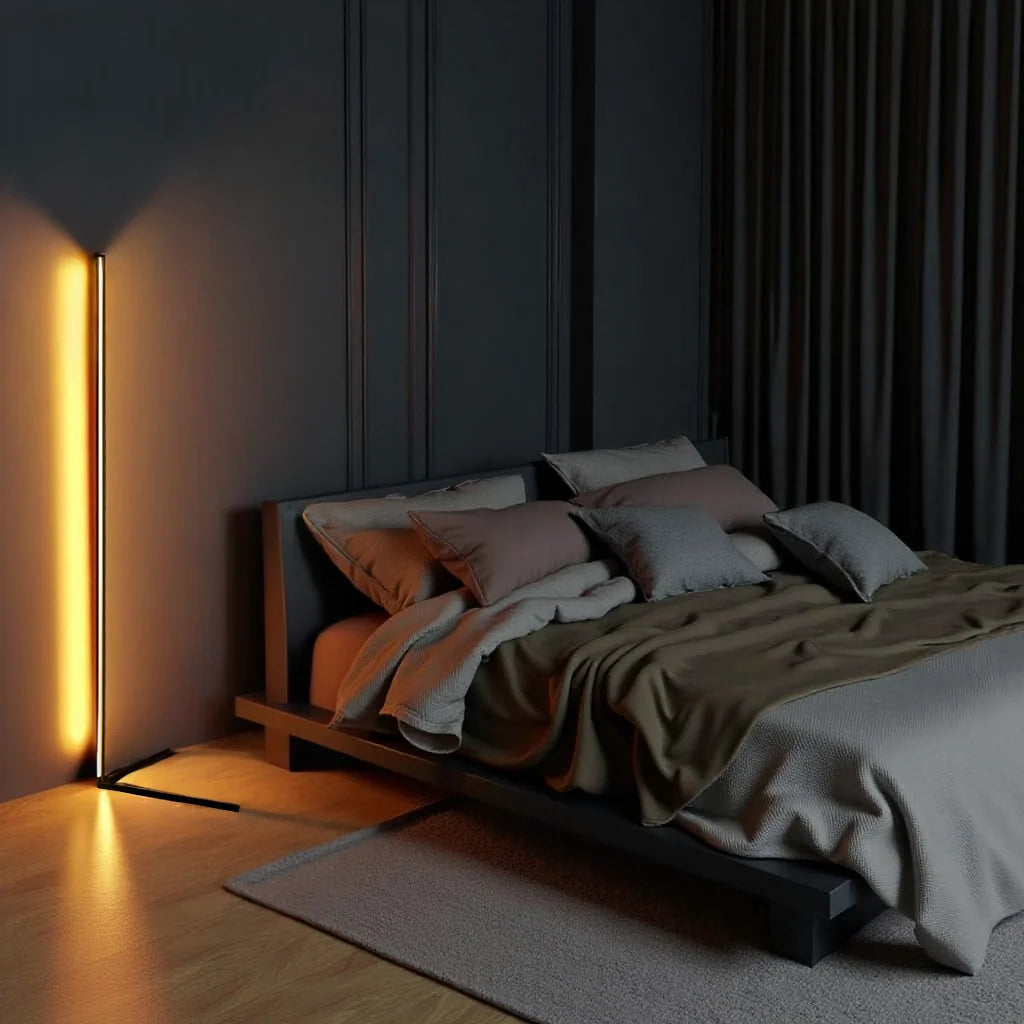 Nordic LED Floor Lamp with Remote, Dimmable RGB and Warm White, 142 cm 2