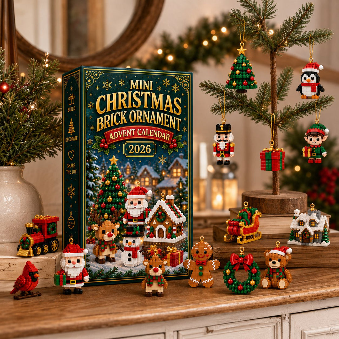 Mini Brick Advent Calendar with 24 Christmas Building Sets to Build & Hang 9