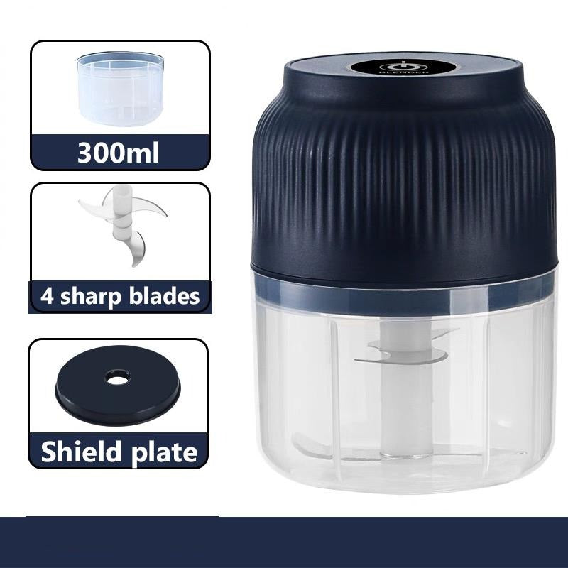 USB Rechargeable Mini Food Chopper with 4 Stainless Steel Blades, 300ml Bowl 7
