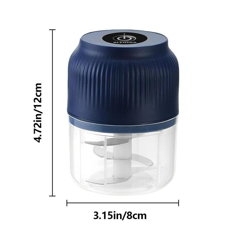 USB Rechargeable Mini Food Chopper with 4 Stainless Steel Blades, 300ml Bowl 8