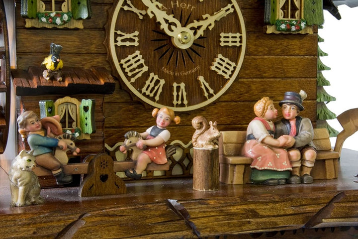 Traditional Wooden Cuckoo Clock in Chalet Design with Music, Pendulum and Night Shutoff 13