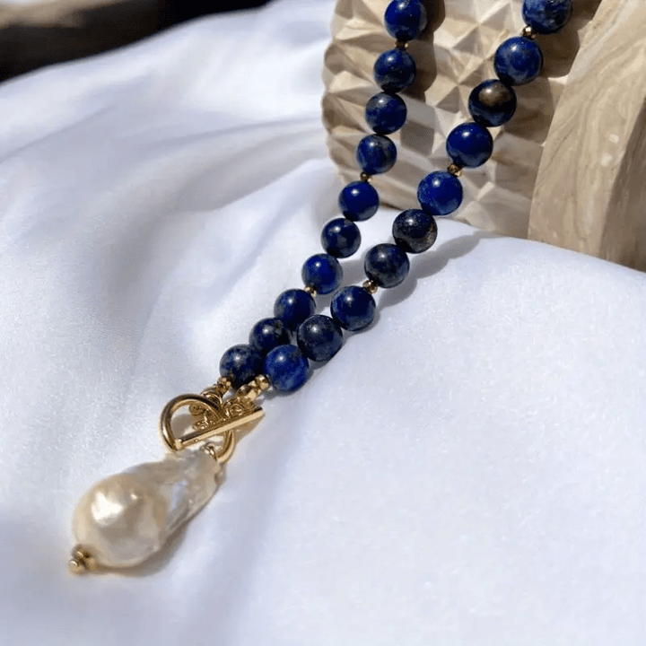 Baroque Bohemian Pearl Necklace with Jewel Tone Beads 6
