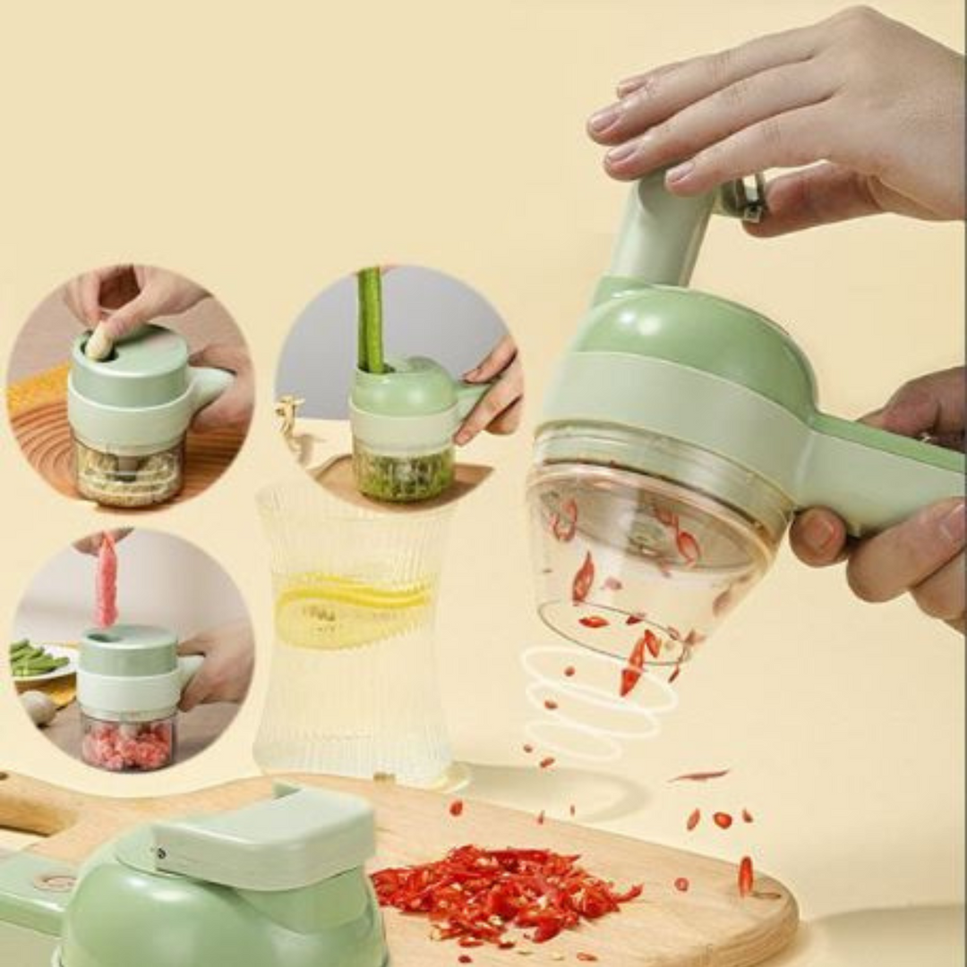 4-in-1 Electric Kitchen Tool: Grater, Slicer, Peeler and Cleaning Brush 3