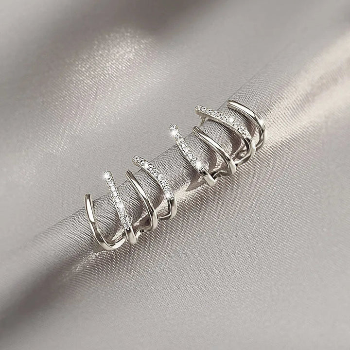 Sparkling 4-Claw Stud Earrings, Lightweight Hypoallergenic Everyday Jewelry 6