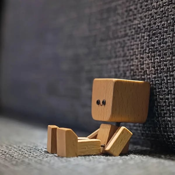 Handcrafted Wooden Swaying Figure with 12 Magnetic Faces 7