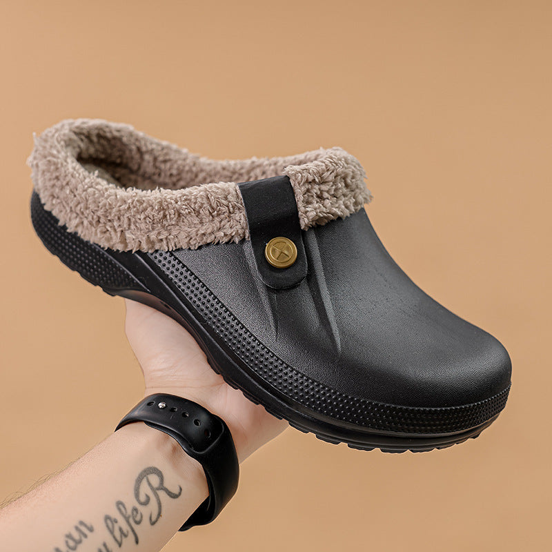 Men's Waterproof Winter Fur-Lined Clogs with Non-Slip Sole 2