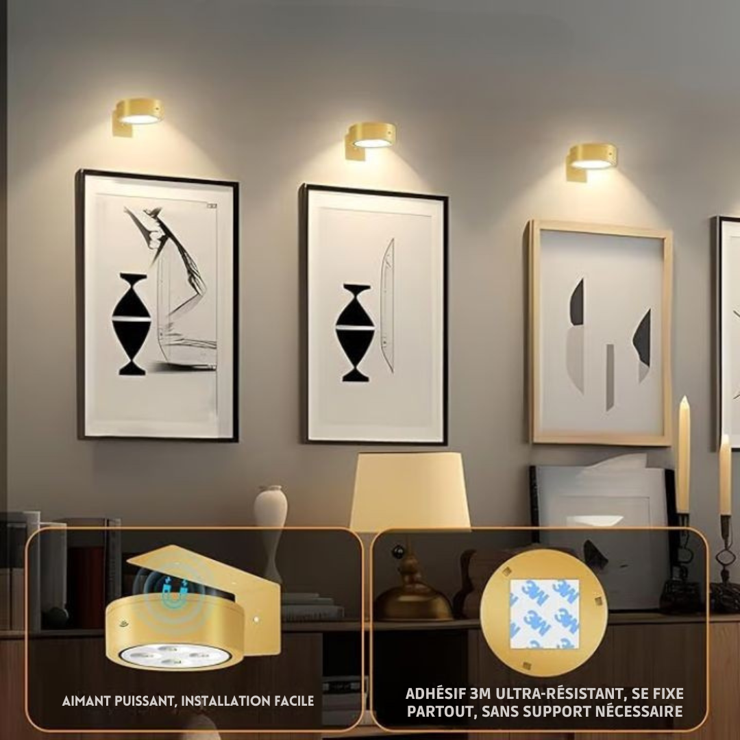 Magnetic Picture Light with 13 Color Modes, Rechargeable and Wireless, Touch and Remote Control 6