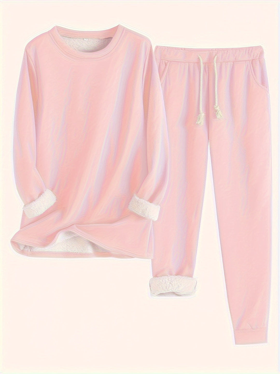 Women's Cozy Fleece-Lined Lounge Set, Super Soft Two-Piece Loungewear 5