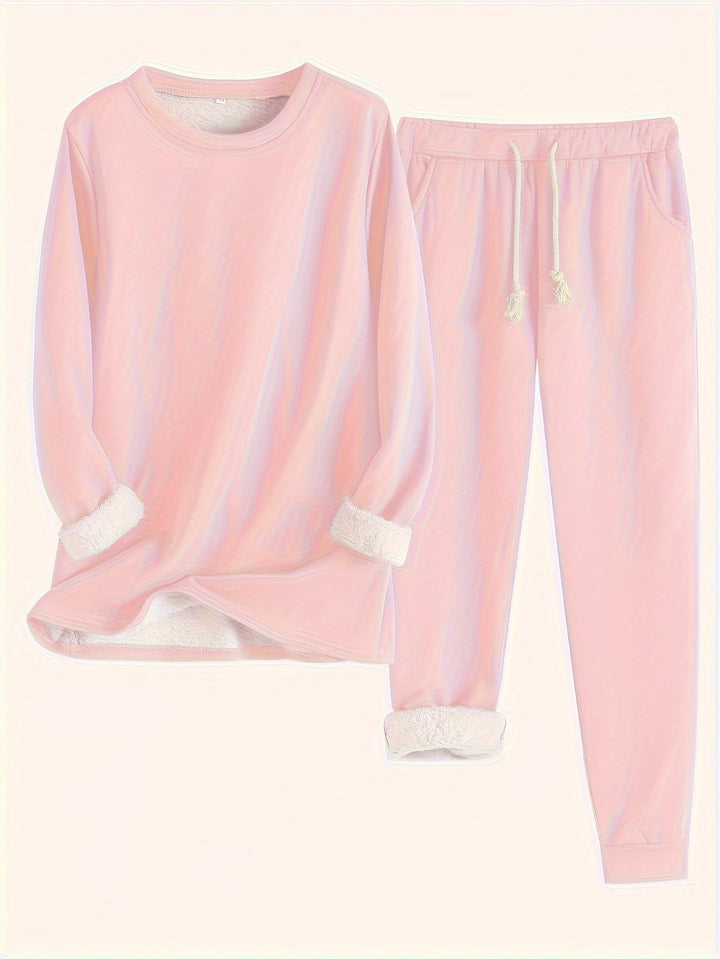 Women's Cozy Fleece-Lined Lounge Set, Super Soft Two-Piece Loungewear 5