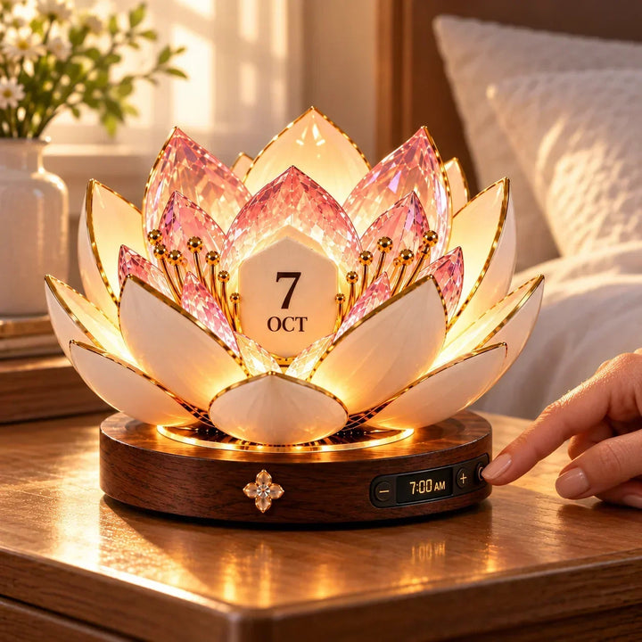 Blooming Perpetual Calendar with Automatic Opening Flower and Warm Ambient Light 8