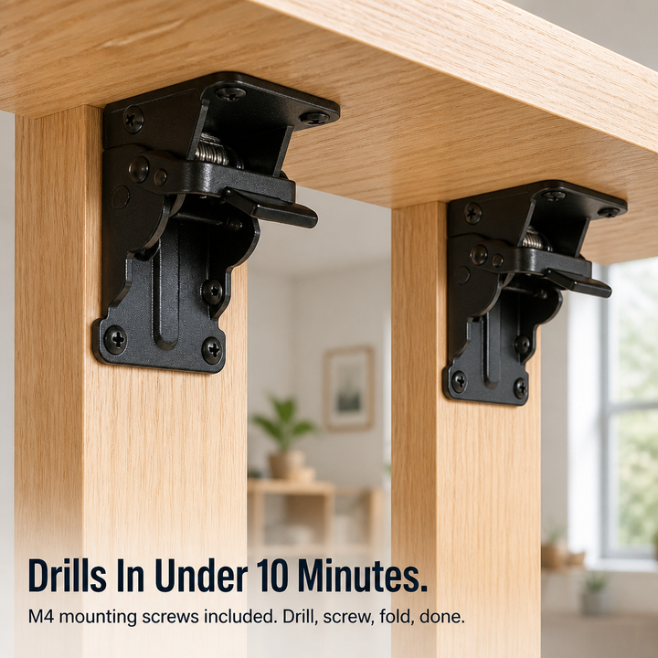 Heavy-Duty Folding Bracket with Self-Locking Latch, 500 lb Capacity per Pair 7
